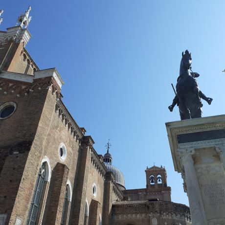 SS Giovanni e Paolo church and the Colleoni statue in Venice, Italy