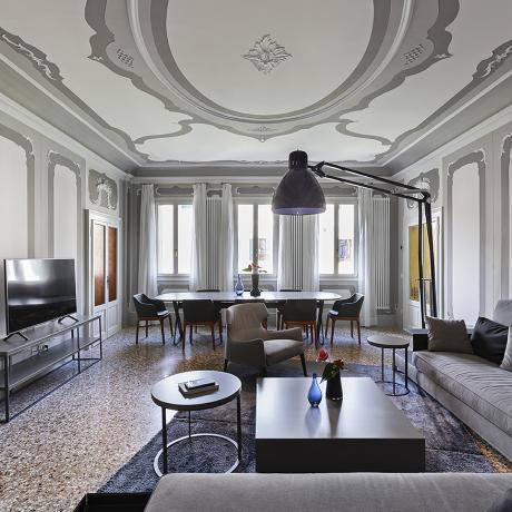 The beautiful living room at Tiepolo grande apartment
