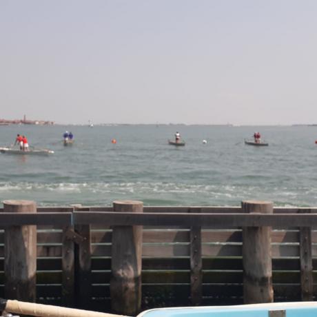 Eine venezianische Ruderregatta in Venedig