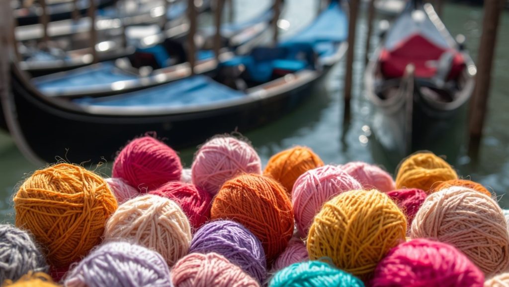 Knitting in Venice - AI generated image